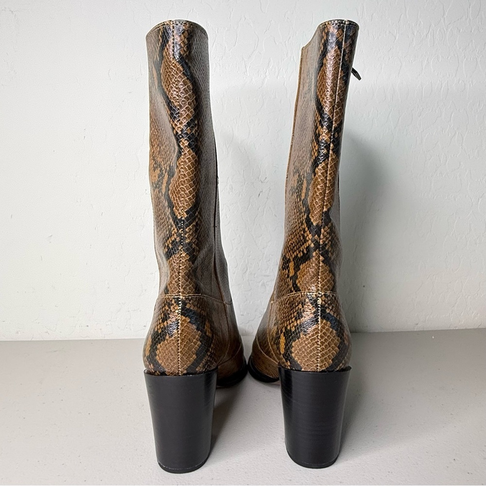 New Franco Sarto Jaxon Snake Print 1/4 Zip Mid-Calf Boot Size 10 - Picture 7 of 11